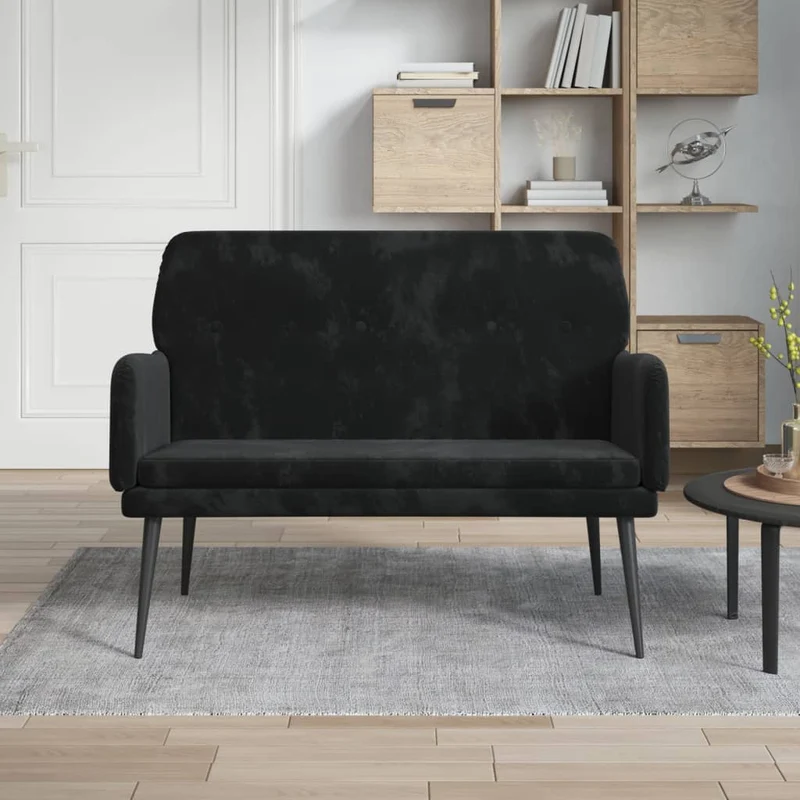 vidaXL - Sitzbank Schwarz 108x79x79 cm Samt