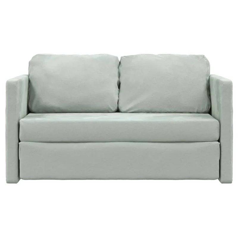 vidaXL - Bodensofa, Boden Sofa, Bodencouch, Bodensofa mit Schlaffunktion, 122x70x55cm (122x204x55cm), Tragfähigkeit (pro Sitz ) 110 kg, Samt, Hellgrau