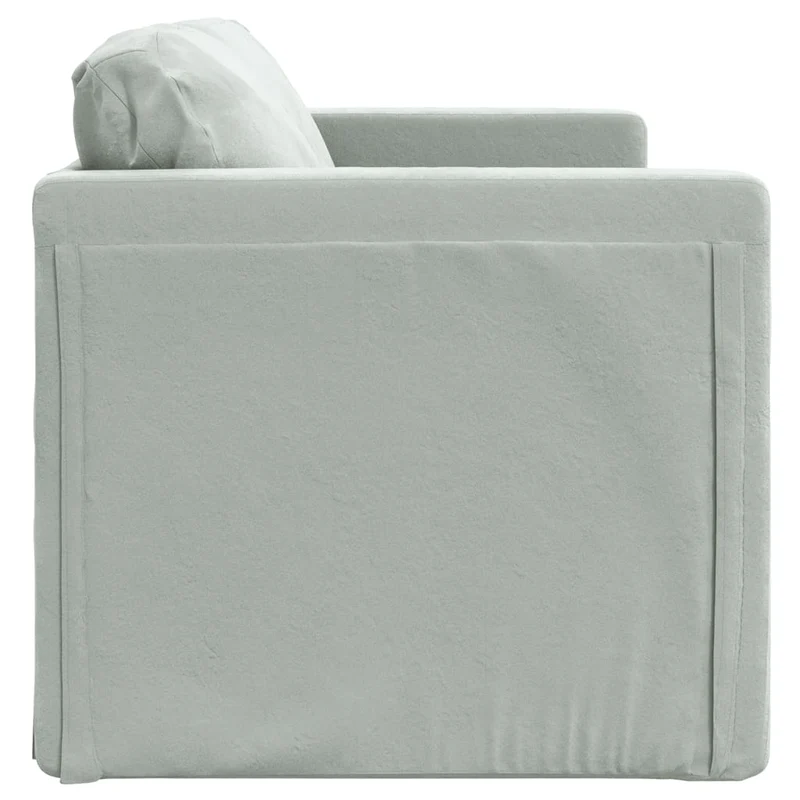 vidaXL - Bodensofa, Boden Sofa, Bodencouch, Bodensofa mit Schlaffunktion, 122x70x55cm (122x204x55cm), Tragfähigkeit (pro Sitz ) 110 kg, Samt, Hellgrau