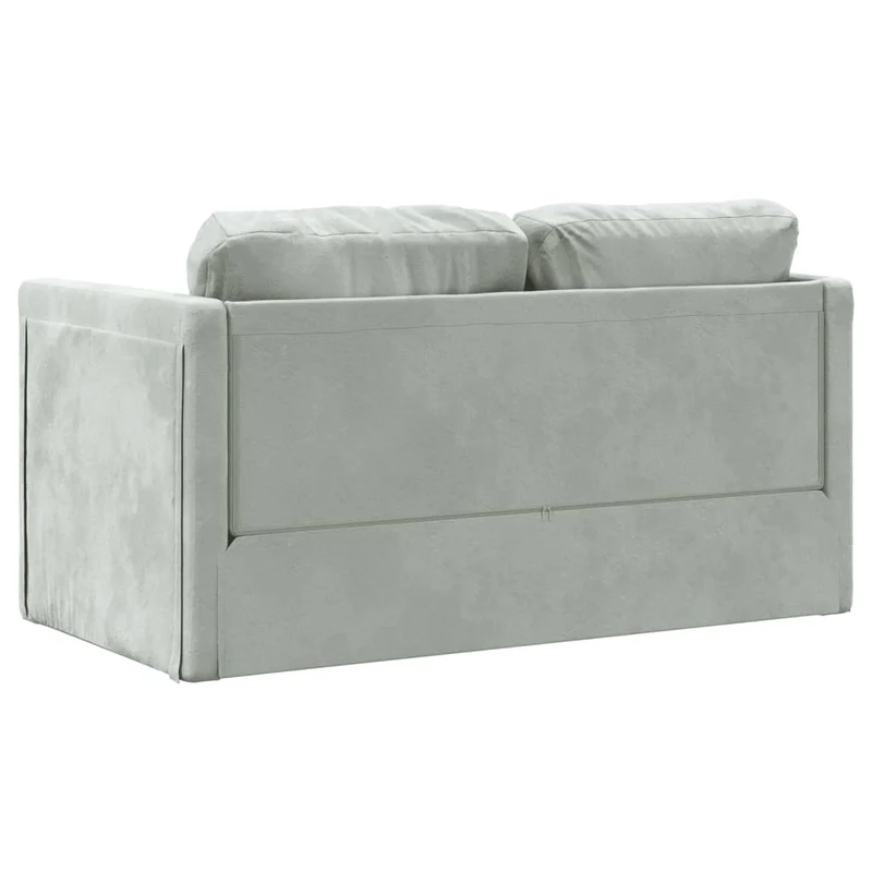 vidaXL - Bodensofa, Boden Sofa, Bodencouch, Bodensofa mit Schlaffunktion, 122x70x55cm (122x204x55cm), Tragfähigkeit (pro Sitz ) 110 kg, Samt, Hellgrau