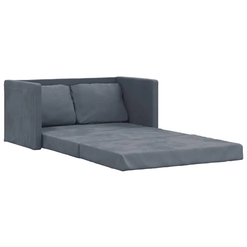 vidaXL - Bodensofa, Bodencouch, Bodensofa mit Schlaffunktion, 122x70x55 cm (122x204x55 cm), Tragfähigkeit (pro Sitz) 110 kg, Samt, Dunkelgrau