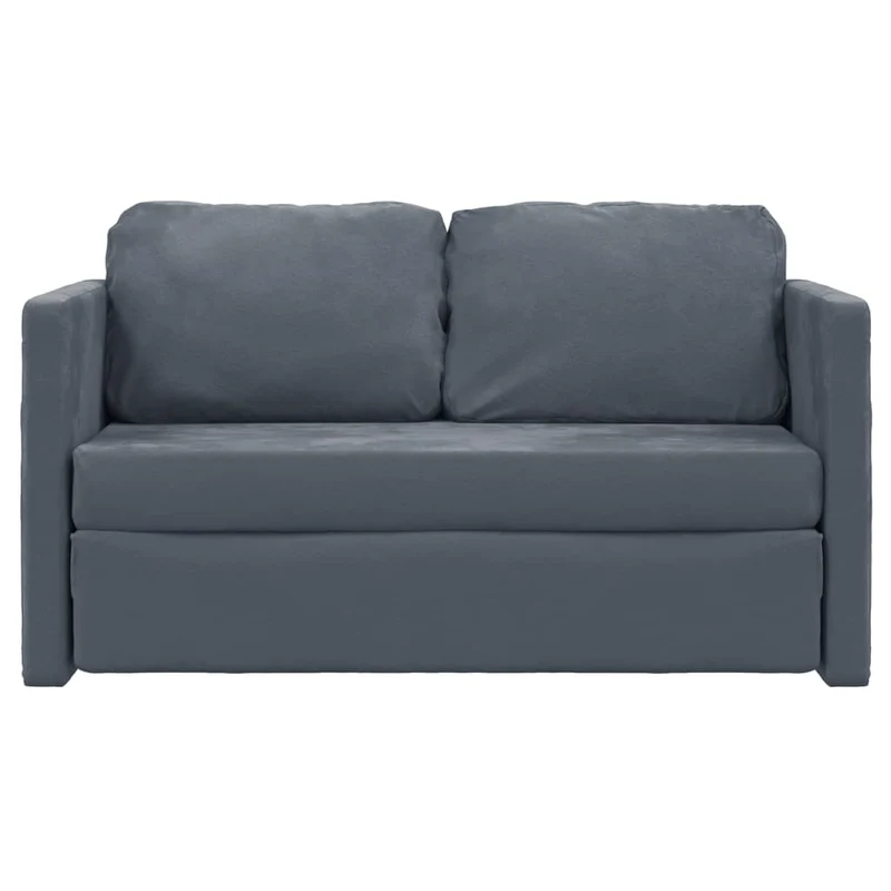 vidaXL - Bodensofa, Bodencouch, Bodensofa mit Schlaffunktion, 122x70x55 cm (122x204x55 cm), Tragfähigkeit (pro Sitz) 110 kg, Samt, Dunkelgrau