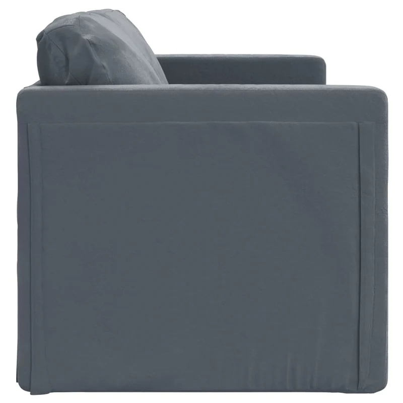 vidaXL - Bodensofa, Bodencouch, Bodensofa mit Schlaffunktion, 122x70x55 cm (122x204x55 cm), Tragfähigkeit (pro Sitz) 110 kg, Samt, Dunkelgrau