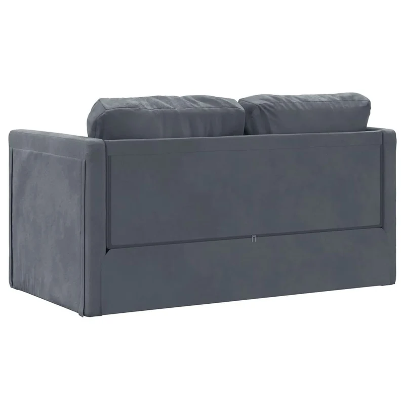 vidaXL - Bodensofa, Bodencouch, Bodensofa mit Schlaffunktion, 122x70x55 cm (122x204x55 cm), Tragfähigkeit (pro Sitz) 110 kg, Samt, Dunkelgrau