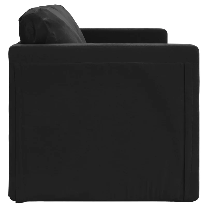 vidaXL - Bodensofa, Bodencouch, Bodensofa mit Schlaffunktion, 122x70x55 cm (122x204x55 cm), Tragfähigkeit (pro Sitz ) 110 kg, Samt, Schwarz