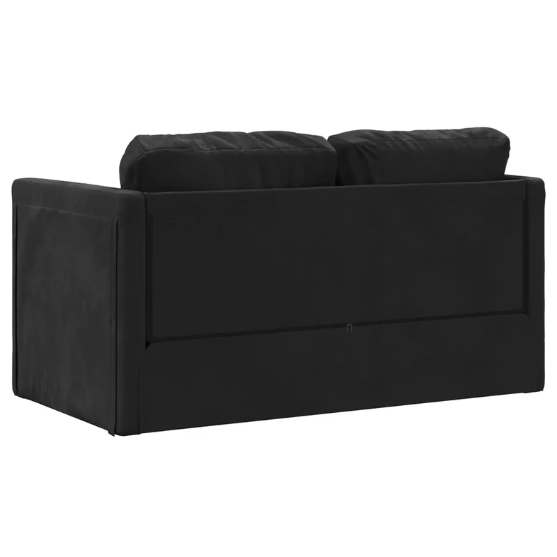 vidaXL - Bodensofa, Bodencouch, Bodensofa mit Schlaffunktion, 122x70x55 cm (122x204x55 cm), Tragfähigkeit (pro Sitz ) 110 kg, Samt, Schwarz