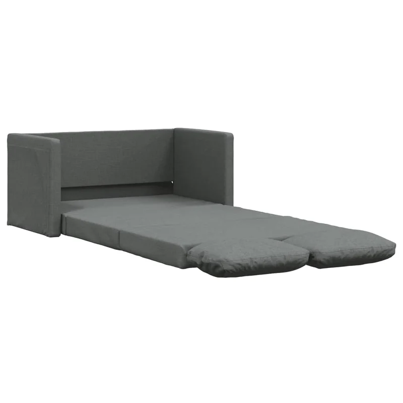 vidaXL - Bodensofa, Bodencouch, Bodensofa mit Schlaffunktion, 112 x60x55cm (112x174x55cm), Tragfähigkeit (pro Sitz) 110 kg, Stoff, Dunkelgrau