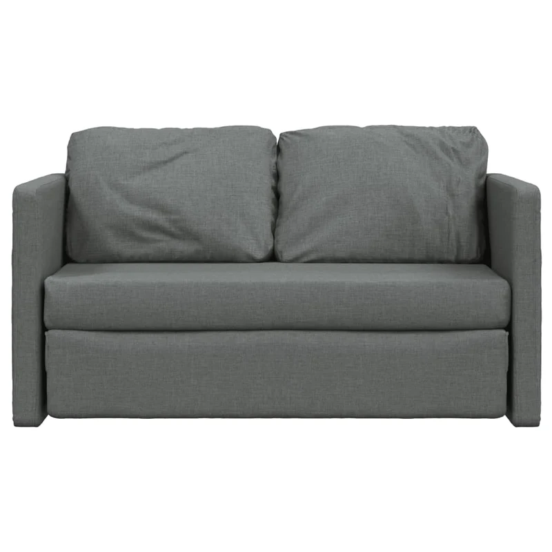 vidaXL - Bodensofa, Bodencouch, Bodensofa mit Schlaffunktion, 112 x60x55cm (112x174x55cm), Tragfähigkeit (pro Sitz) 110 kg, Stoff, Dunkelgrau