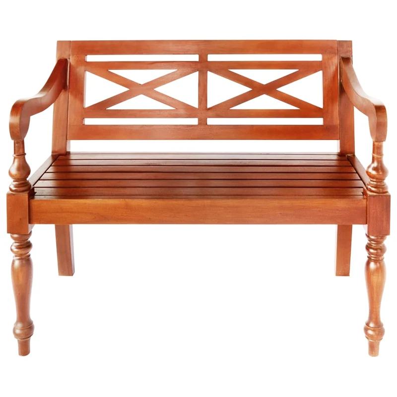 vidaXL - Sitzbank, Batavia-Sitzbank, Bank zum Sitzen, 98 x 50 x 82 cm, Mahagoni Massivholz, Dunkelbraun