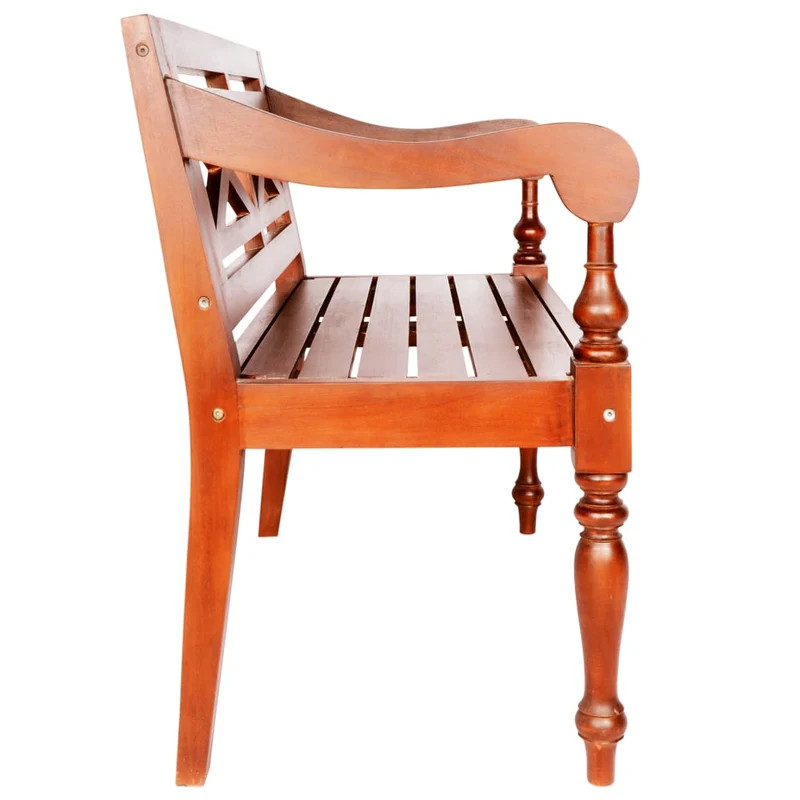 vidaXL - Sitzbank, Batavia-Sitzbank, Bank zum Sitzen, 98 x 50 x 82 cm, Mahagoni Massivholz, Dunkelbraun
