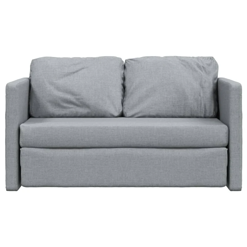 vidaXL - Bodensofa, Bodencouch, Bodensofa mit Schlaffunktion, 112x60x55 cm (112x174x55 cm), Tragfähigkeit (pro Sitz) 110 kg, Stoff, Hellgrau