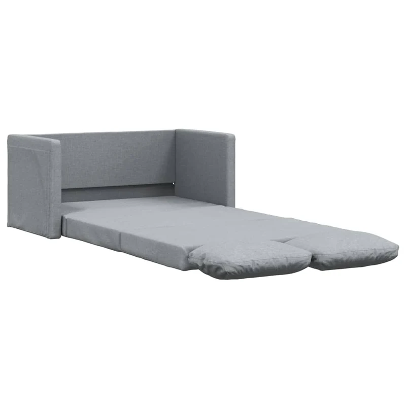 vidaXL - Bodensofa, Bodencouch, Bodensofa mit Schlaffunktion, 112x60x55 cm (112x174x55 cm), Tragfähigkeit (pro Sitz) 110 kg, Stoff, Hellgrau