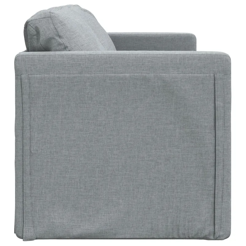 vidaXL - Bodensofa, Bodencouch, Bodensofa mit Schlaffunktion, 112x60x55 cm (112x174x55 cm), Tragfähigkeit (pro Sitz) 110 kg, Stoff, Hellgrau