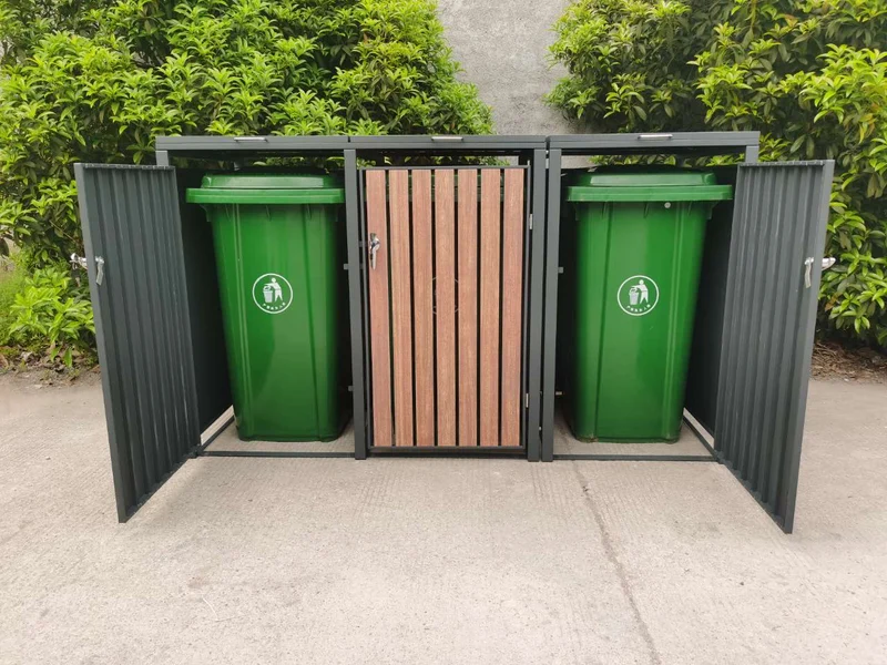 BOSCO Mülltonnenbox-Nussbaum Optik, 4er Modell