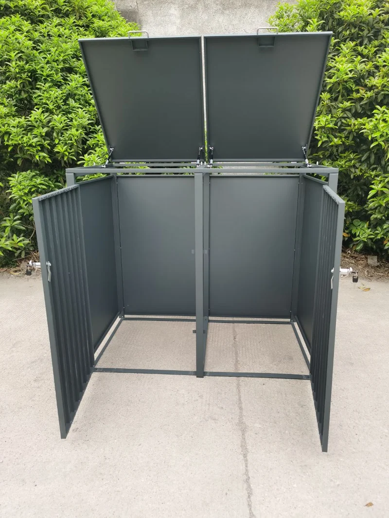 BOSCO Mülltonnenbox-Nussbaum Optik, 4er Modell