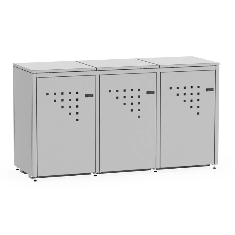 Mülltonnenbox BINBOX für 3 Mülltonnen – Stahl, farbbeschichtet, abschließbar