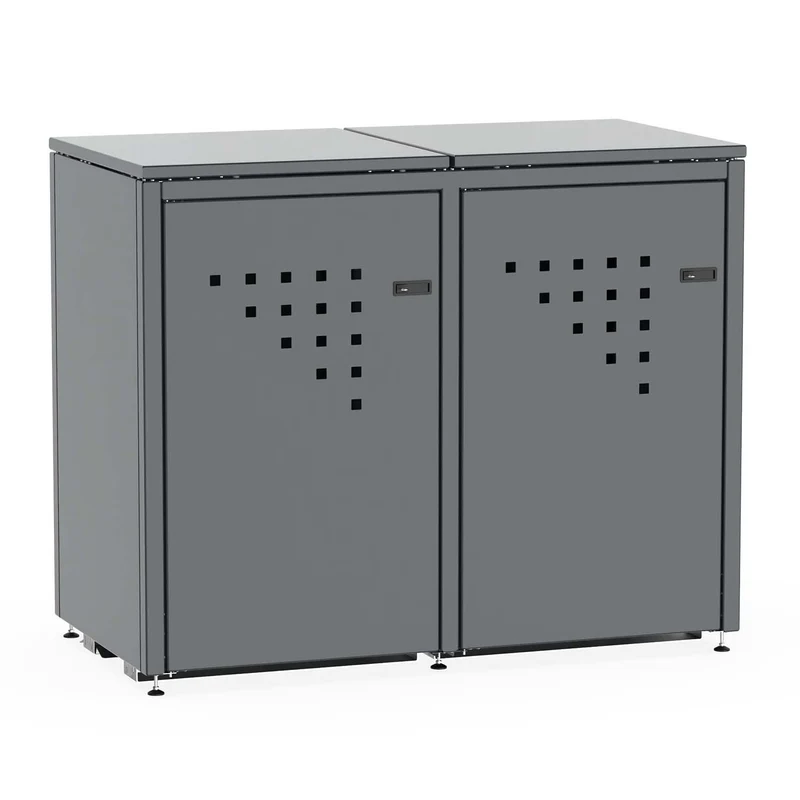 Mülltonnenbox BINBOX für 2 Mülltonnen – Stahl, farbbeschichtet, abschließbar