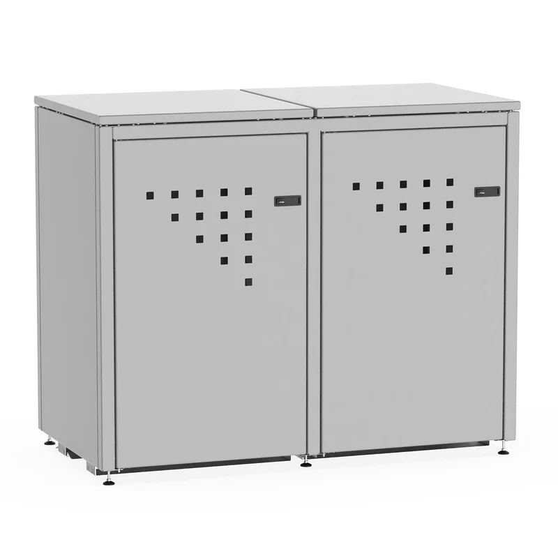 Mülltonnenbox BINBOX für 2 Mülltonnen – Stahl, farbbeschichtet, abschließbar