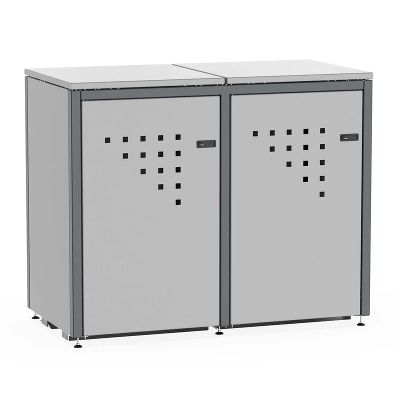 Mülltonnenbox BINBOX für 2 Mülltonnen – Stahl, farbbeschichtet, abschließbar