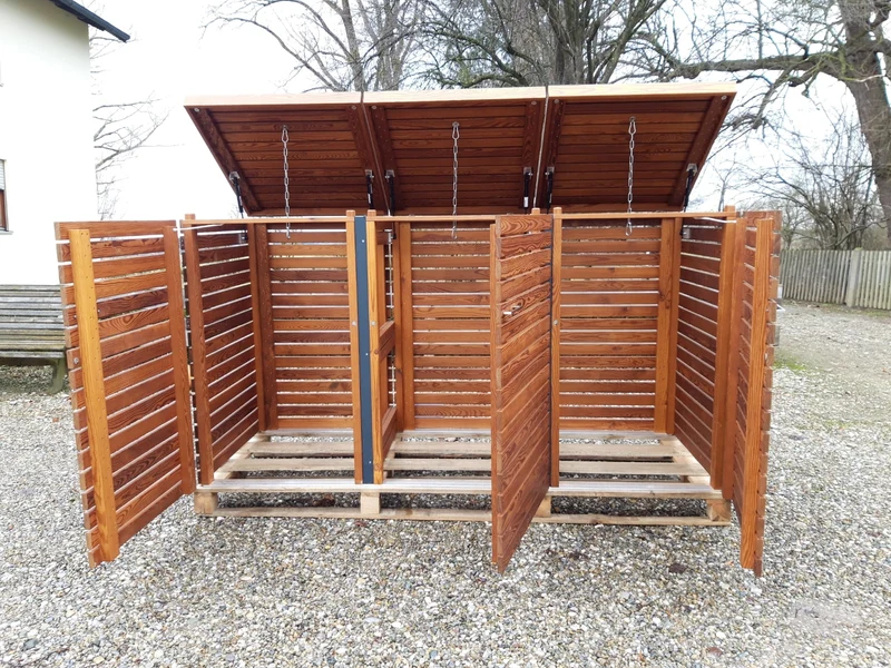 PREMIUM Edle 3er Holzbox mit Klappdach