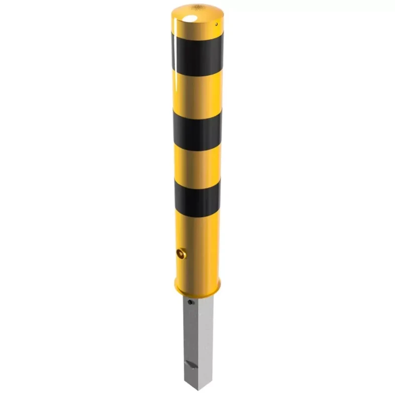 Absperrpfosten ø 152 x 3,2 mm, schwarz - gelb