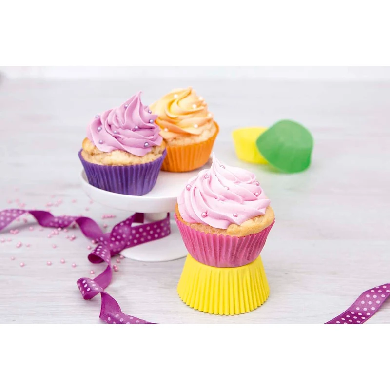 Papier-Backförmchen Bunt ø 5/7 cm / H 3 cm 100 Stück Maxi Bunt Papier