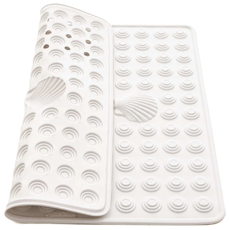 Tatkraft Shell – Rutschfeste Duschmatte, 48 × 48 cm, schimmelresistent, maschinenwaschbar, PVC, Weiß, Made in Italy