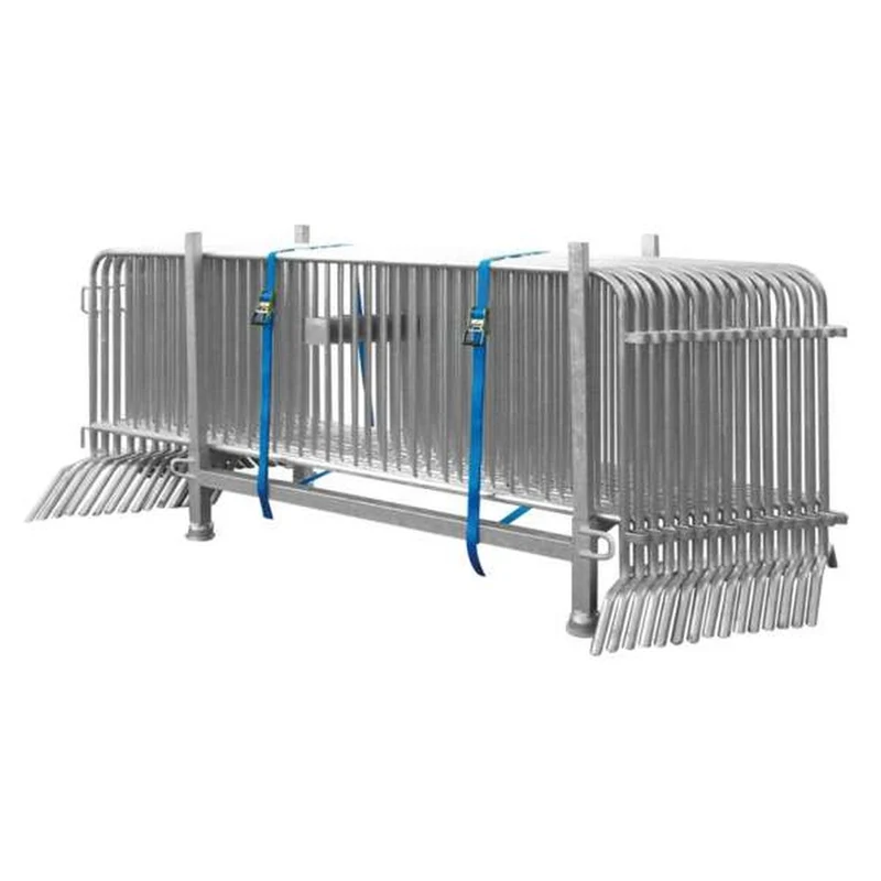 Absperrgitter Set Typ D, 15xAbsperrgitter 2500x1100 m und 1x Stapelpalette inkl. 2x Zurrgurt 1-tlg. mit Ratsche