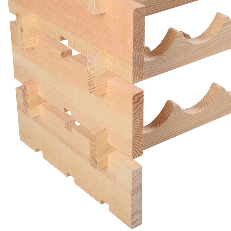 Costway – Weinregal aus Kiefernholz für 72 Flaschen, 119 × 29 × 71,5 cm, Natur