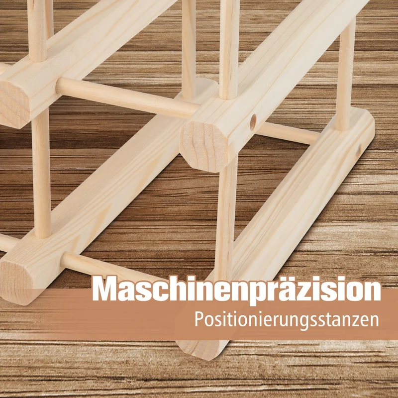Costway – Modulares Weinregal aus Holz für 36 Flaschen, 5 Ebenen, Natur.