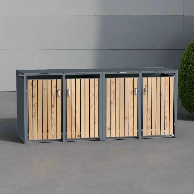 BOSCO Mülltonnenbox-Lärche Optik, 4er Modell