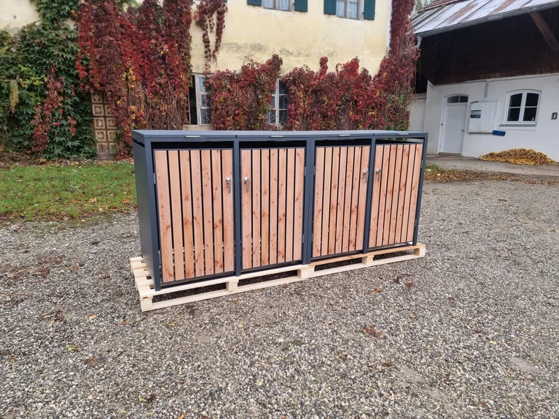 BOSCO Mülltonnenbox-Lärche Optik, 4er Modell
