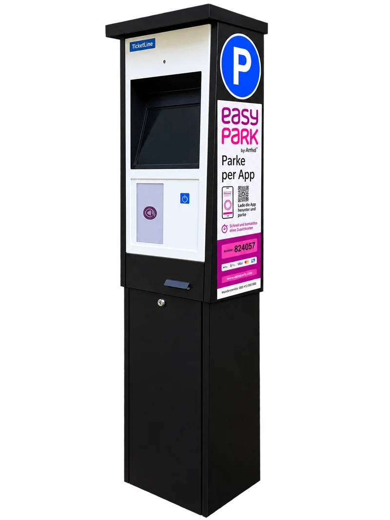 Parkscheinautomat P9 mit Solarversorgung und 10" Touchdisplay