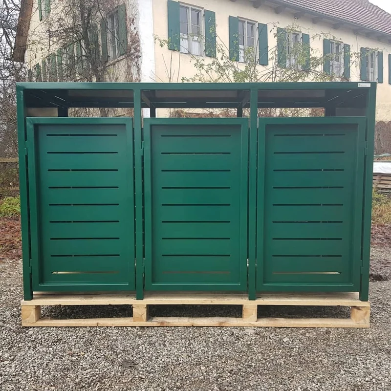 Doppeltür PREMIUM Design 3er Mülltonnenbox