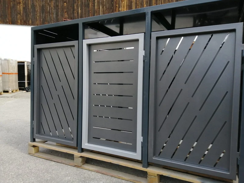Doppeltür PREMIUM Design 3er Mülltonnenbox
