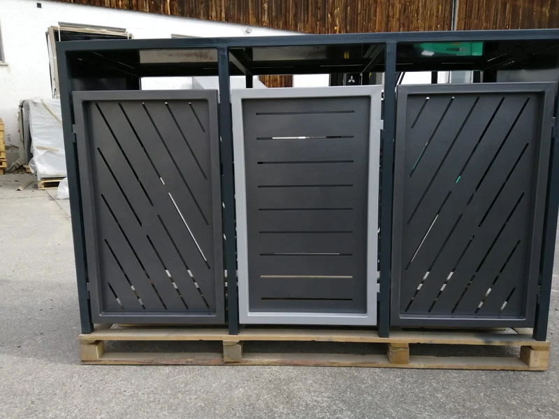 Doppeltür PREMIUM Design 3er Mülltonnenbox