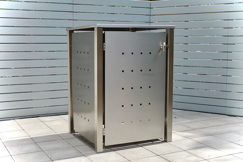 Mülltonnenbox 240 Liter aus Edelstahl 1er Box