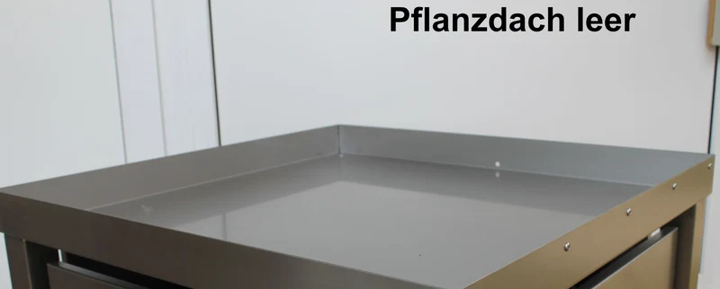 Mülltonnenbox 120 Liter Edelstahl Holzpfosten 1er Box