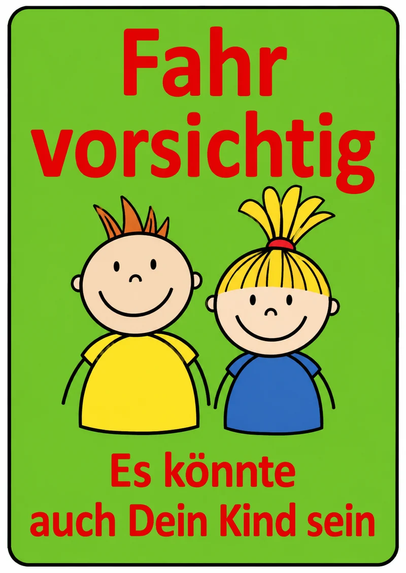 Kinderhinweisschild K2N Fahr vorsichtig 1000 x 650 mm