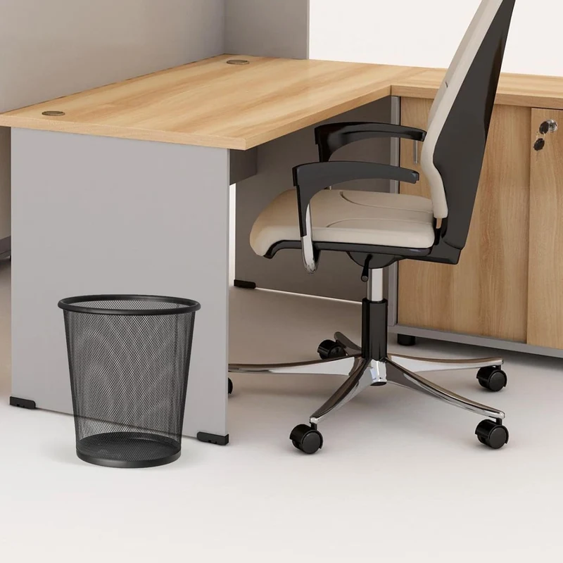 art moon Mesh - 1 Stück, Papiereimer büro, Papierkorb, Mülleimer, Höhe 29.5 cm, 12 L, pulverbeschichtetem Stahl, Schwarz