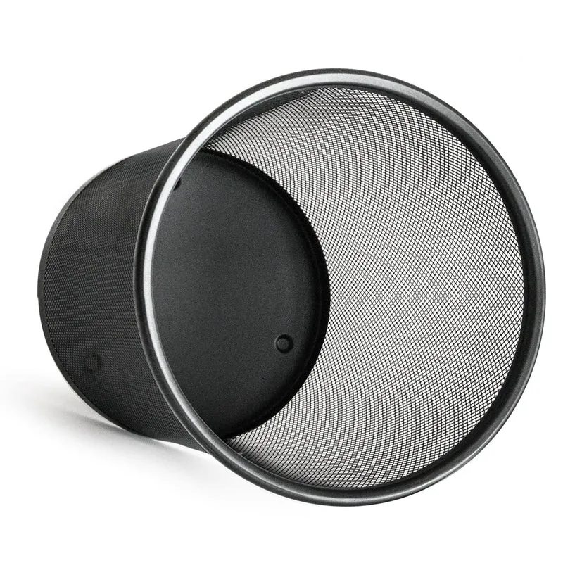 art moon Mesh - 1 Stück, Papiereimer büro, Papierkorb, Mülleimer, Höhe 29.5 cm, 12 L, pulverbeschichtetem Stahl, Schwarz