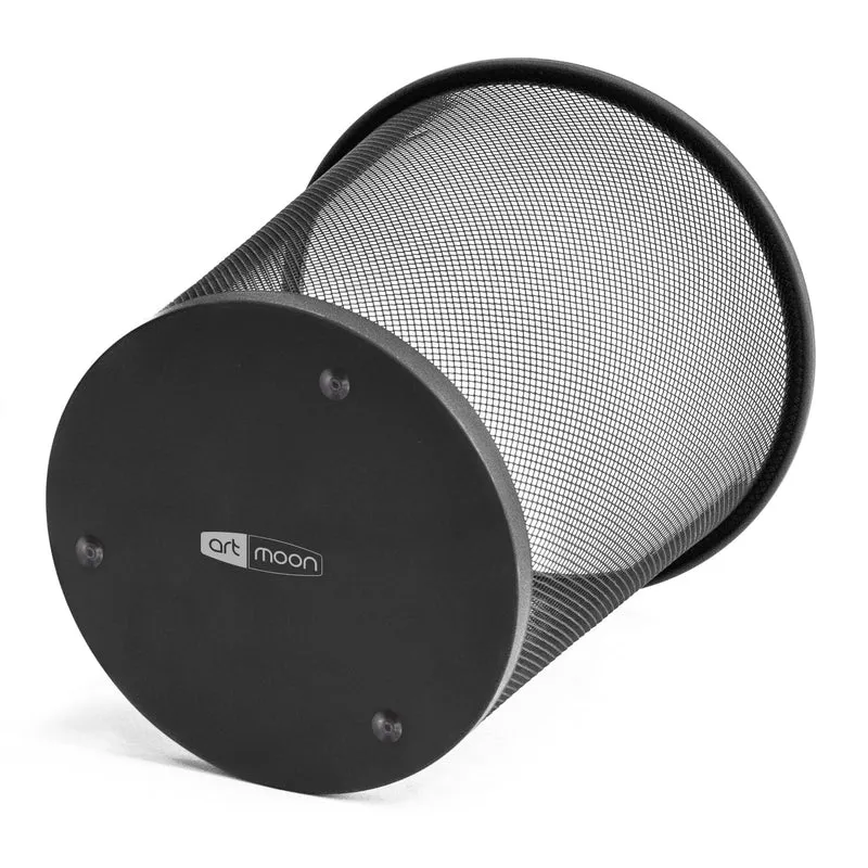 art moon Mesh - 1 Stück, Papiereimer büro, Papierkorb, Mülleimer, Höhe 29.5 cm, 12 L, pulverbeschichtetem Stahl, Schwarz