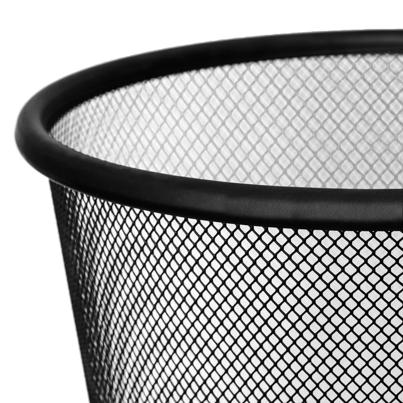 art moon Mesh - 1 Stück, Papiereimer büro, Papierkorb, Mülleimer, Höhe 29.5 cm, 12 L, pulverbeschichtetem Stahl, Schwarz