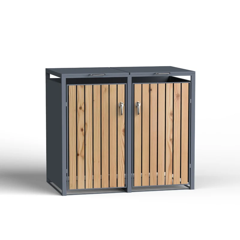 BOSCO Mülltonnenbox-Lärche Optik, 2er Modell