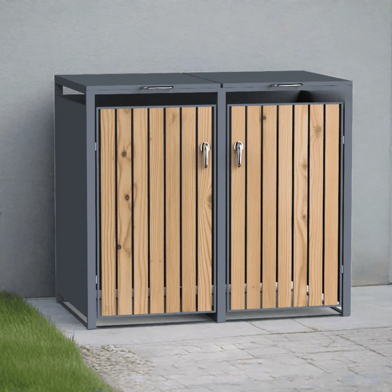 BOSCO Mülltonnenbox-Lärche Optik, 2er Modell