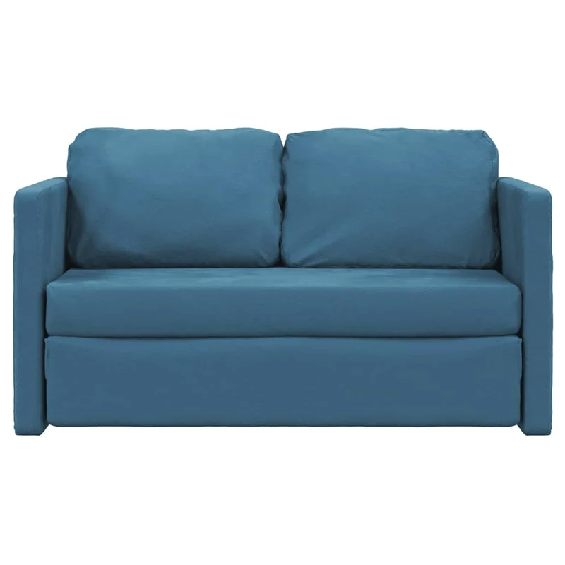 vidaXL - Bodensofa, Boden Sofa, Bodencouch, Bodensofa mit Schlaffunktion, 122x70x55 cm (122x204x55 cm), Tragfähigkeit (pro Sitz ) 110 kg, Samt, Blau