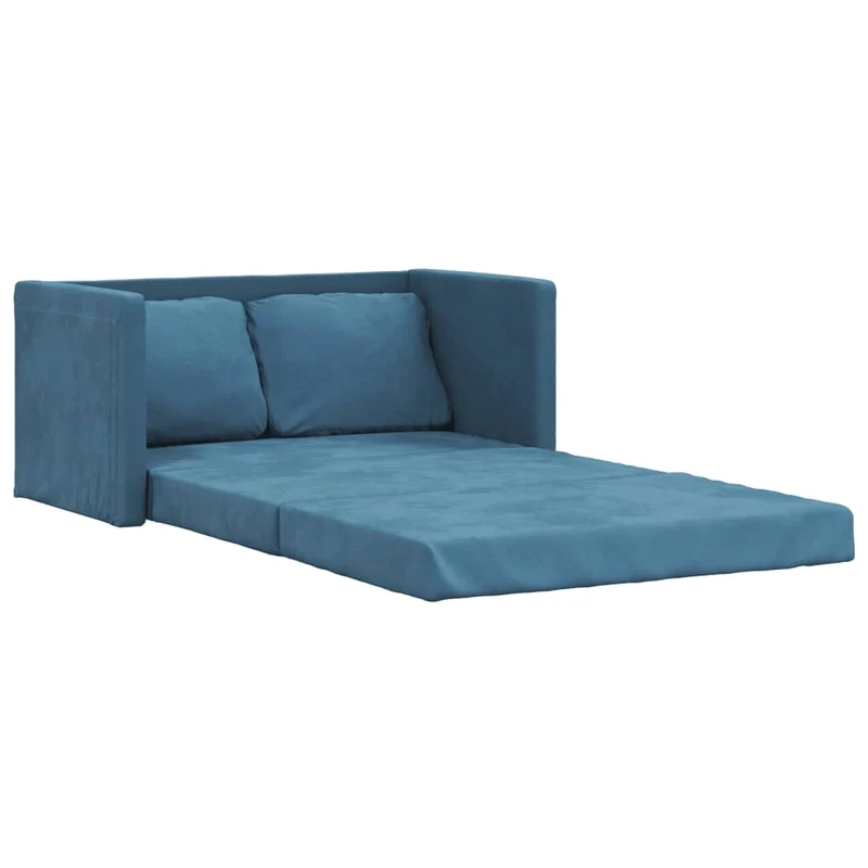 vidaXL - Bodensofa, Boden Sofa, Bodencouch, Bodensofa mit Schlaffunktion, 122x70x55 cm (122x204x55 cm), Tragfähigkeit (pro Sitz ) 110 kg, Samt, Blau