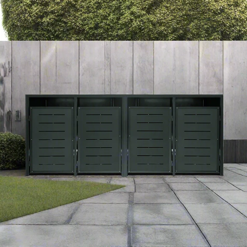 PREMIUM Metall 4er Mülltonnenbox