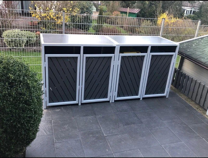 PREMIUM Metall 4er Mülltonnenbox