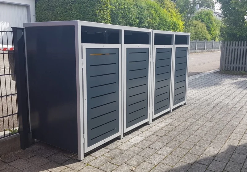 PREMIUM Metall 4er Mülltonnenbox